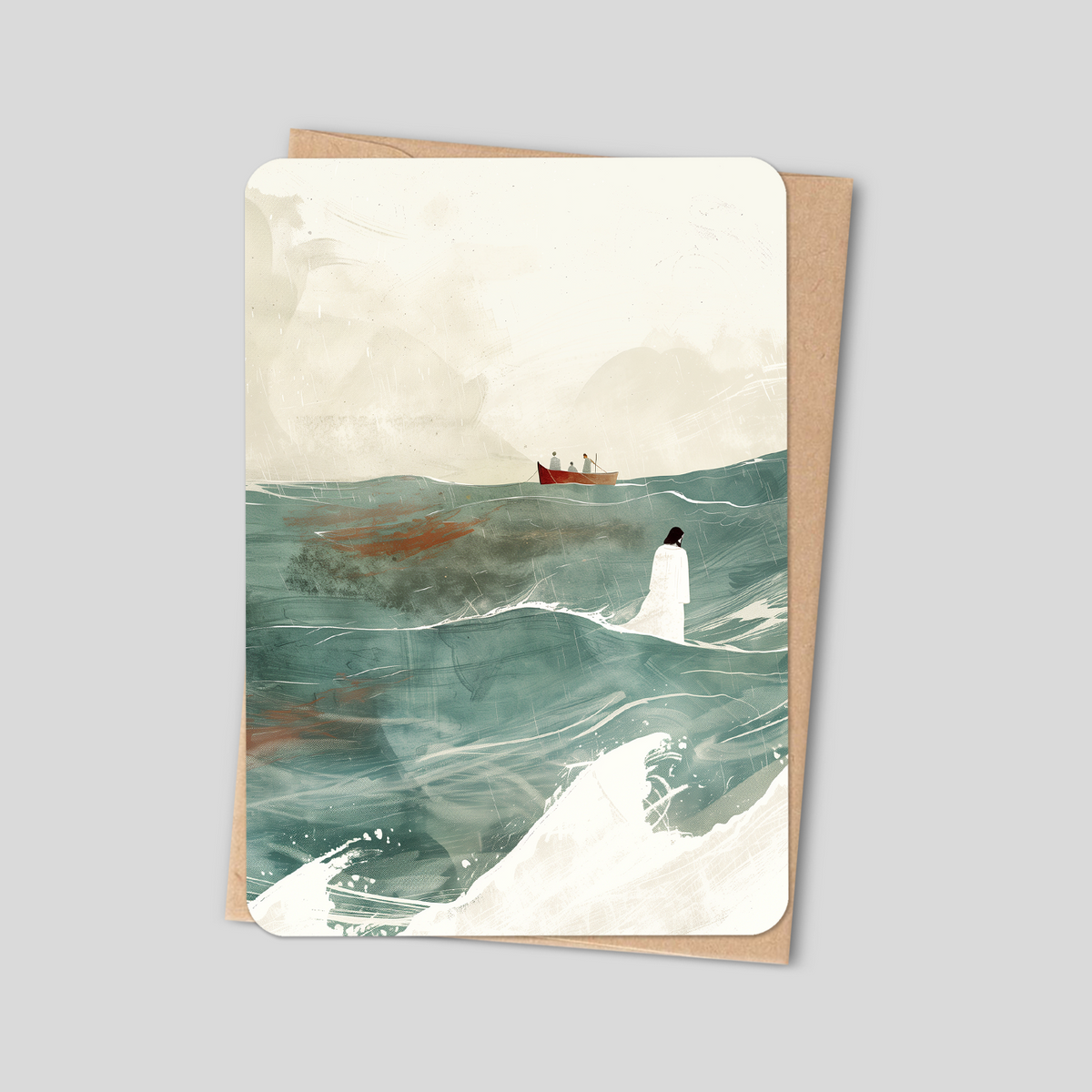 Jesus Walking on Water – Inspirational Christian Greeting Card