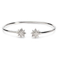 .925 Sterling Silver Diamond Accent Star Flexy Open Bangle Bracelet