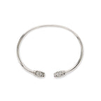 .925 Sterling Silver Diamond Accent Star Flexy Open Bangle Bracelet