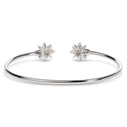 .925 Sterling Silver Diamond Accent Star Flexy Open Bangle Bracelet