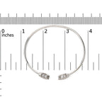 .925 Sterling Silver Diamond Accent Star Flexy Open Bangle Bracelet