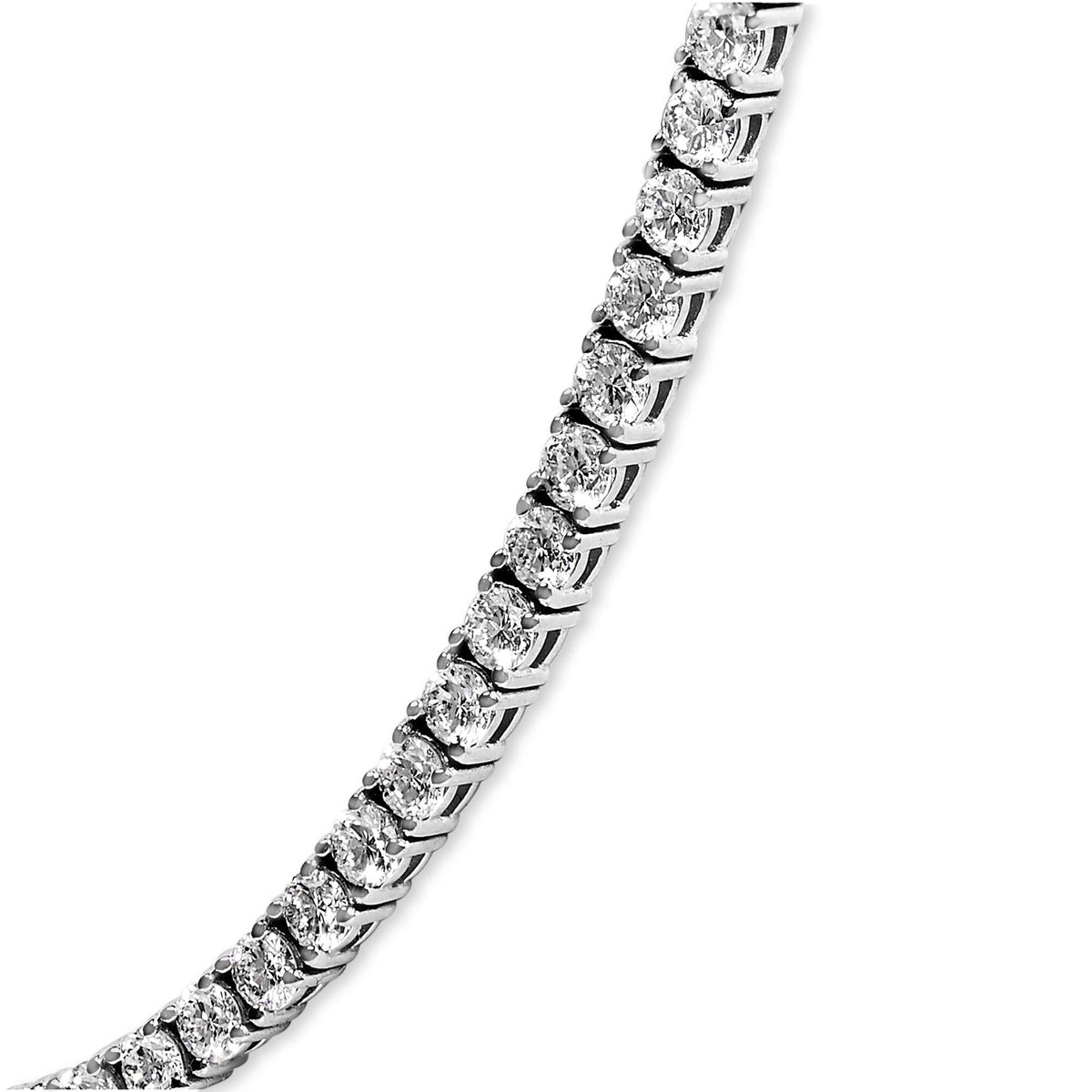 14K White Gold 10 3/4 Cttw Lab Grown Diamond Tennis Necklace