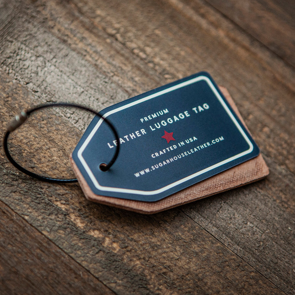 Probably Late Leather Luggage Tag