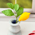 Lemon with Leaves - Gumpaste Fruit and Foliage Stem
