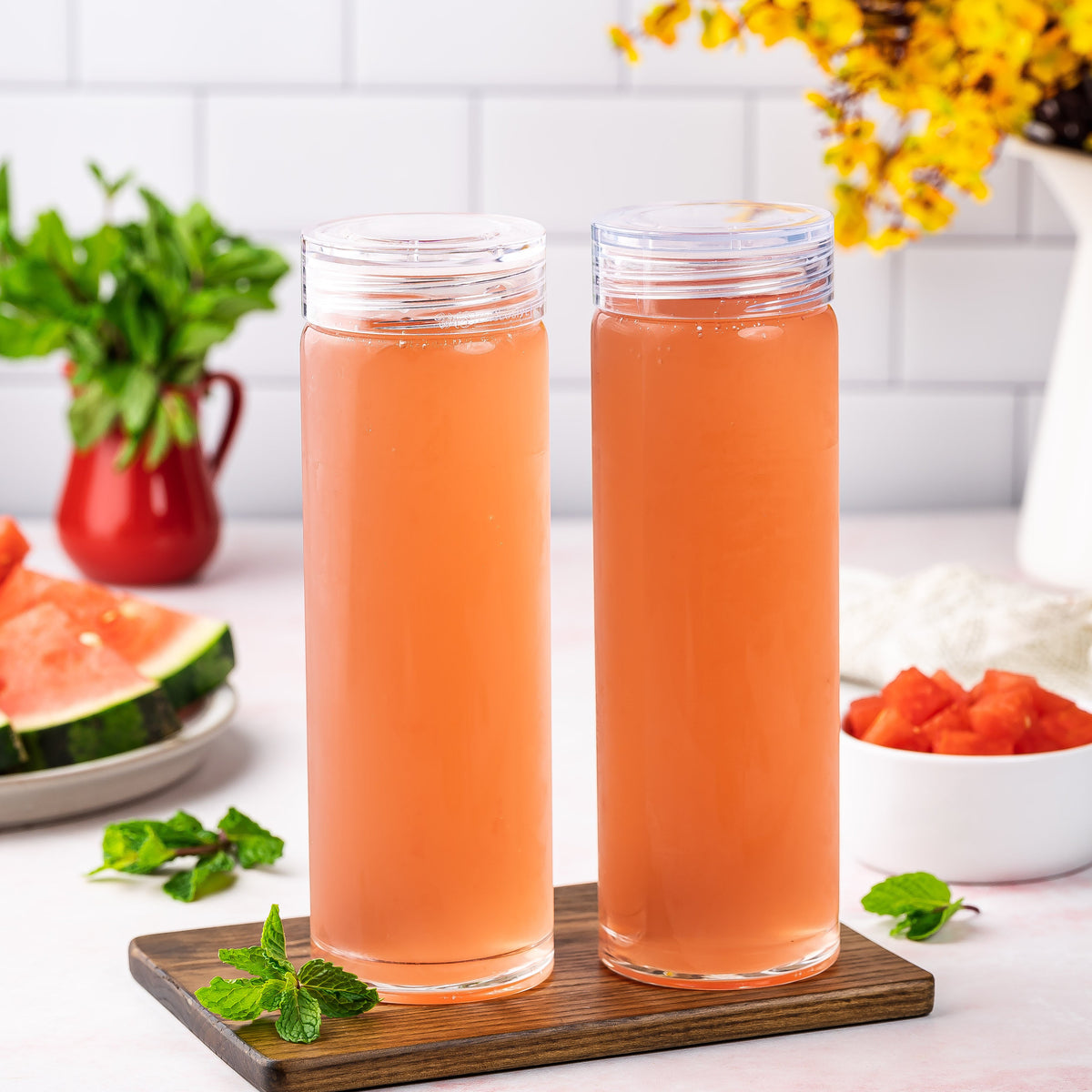 Replacement Crystal Clear Lids For Skinny Series Bottles, 10oz & 16oz