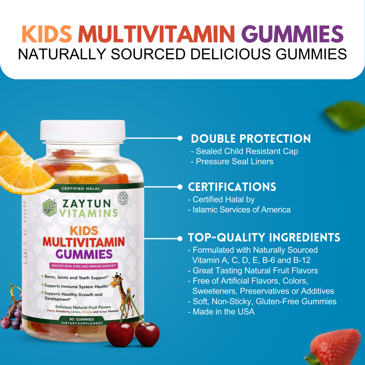 Halal Kids Multivitamin Gummies (3Pack)
