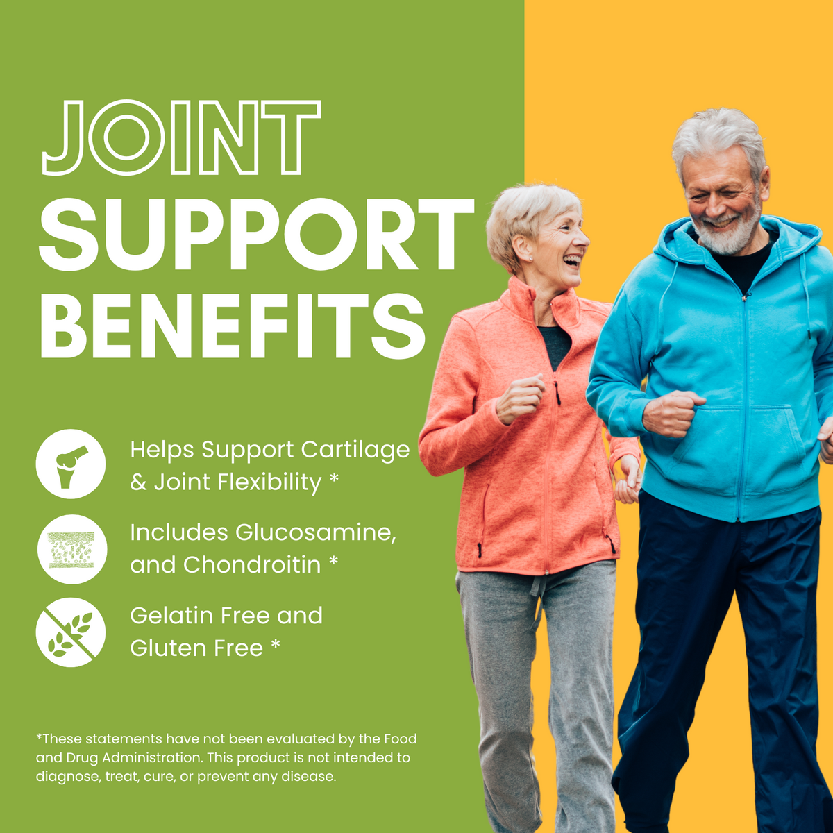 Halal Joint Support with Glucosamine + Turmeric + Chondroitin Tablets (3-Pack)
