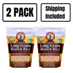 Organic Long Grain Brown Rice | 2 lb | Pack of 2 | Non-GMO | Shipping Included | Grain Place Foods