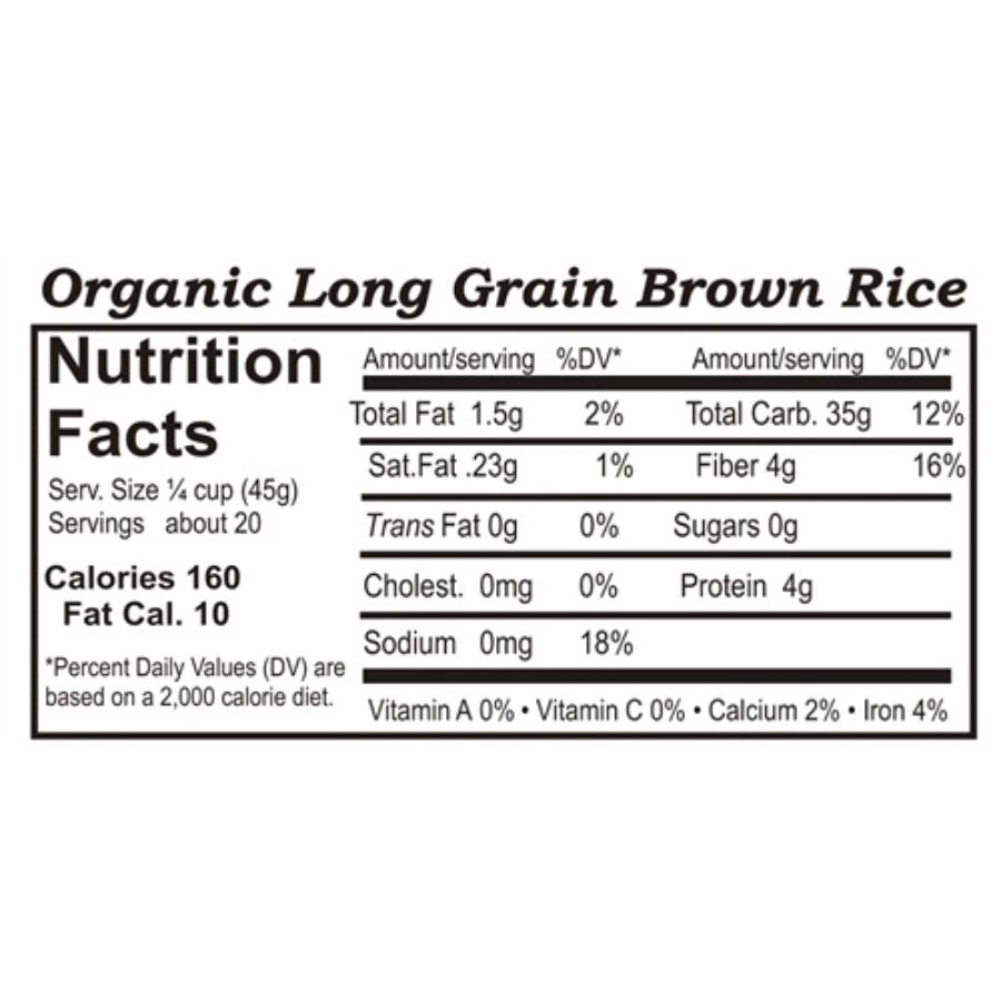 Organic Long Grain Brown Rice | 2 lb | Pack of 2 | Non-GMO | Shipping Included | Grain Place Foods