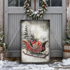 Vintage Christmas Sleigh Sled Wall Art VI