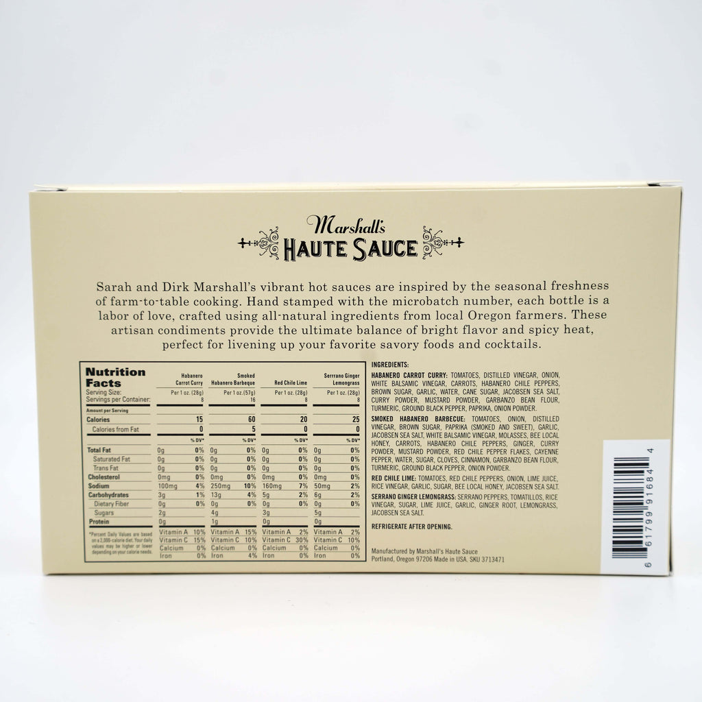 A Hot Sauce Gift Set- Marshall's Haute Sauce- Cooking Gifts For Men and Women