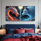 Dragon and Wolf Wall Art III