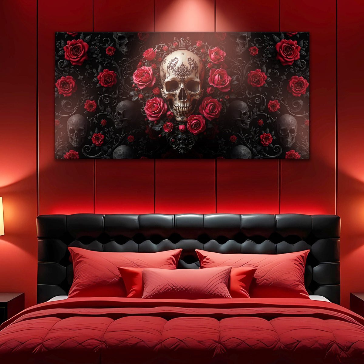 Rose and Skull Wall Art III