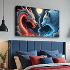 Dragon and Wolf Wall Art III