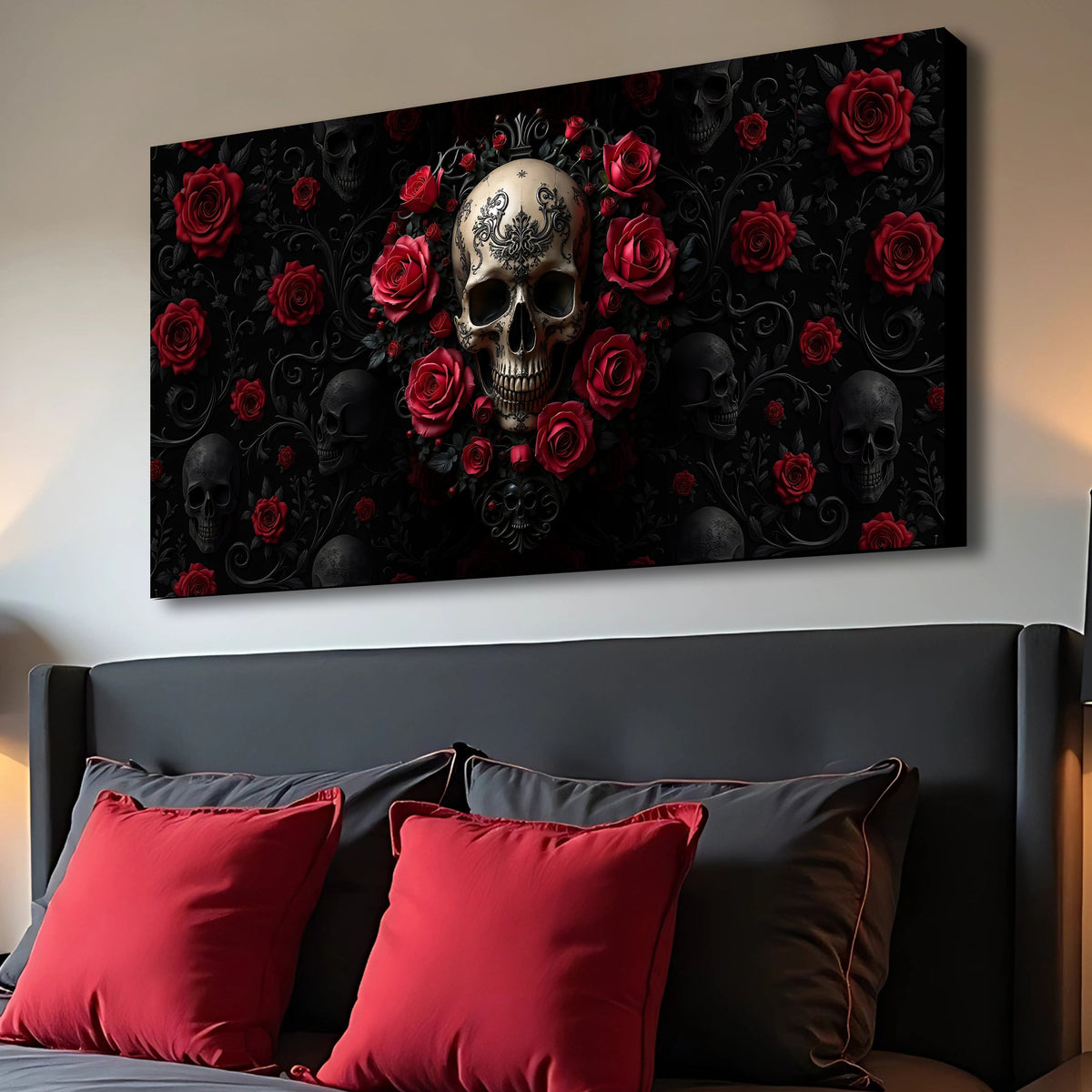 Rose and Skull Wall Art III
