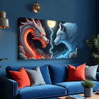 Dragon and Wolf Wall Art III