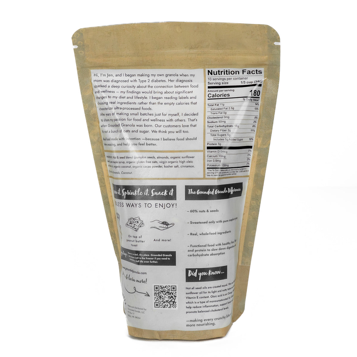 Maple Cinnamon Granola | 12 oz | Grounded Granola