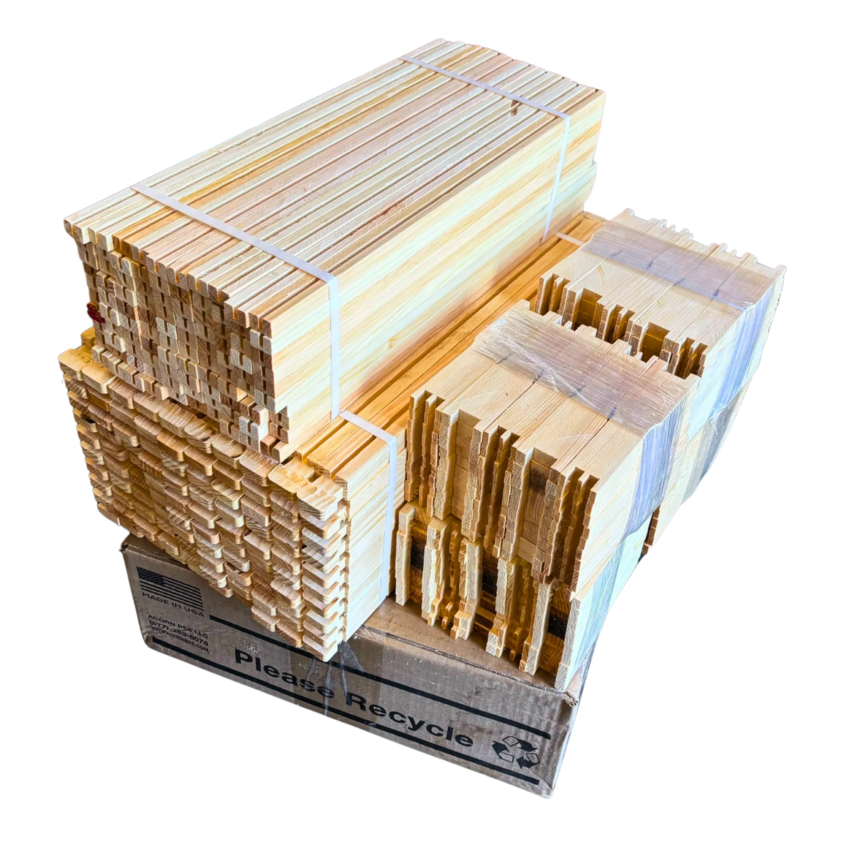 Medium 6 1/4-Inch Frame, Grooved Top / Grooved Bottom With Double Wax Foundation