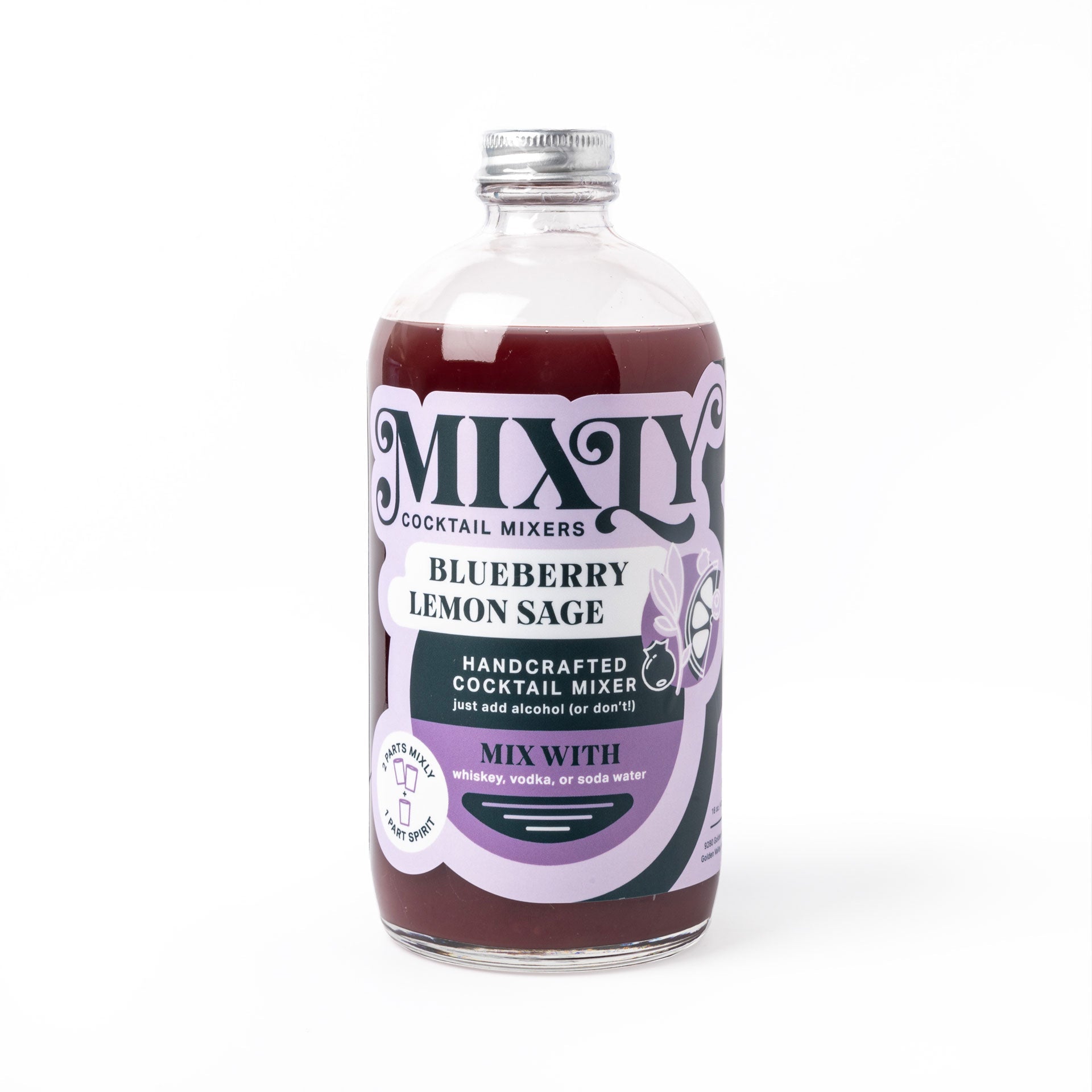 Blueberry Lemon Sage - Whiskey Sour Cocktail & Mocktail Mixer