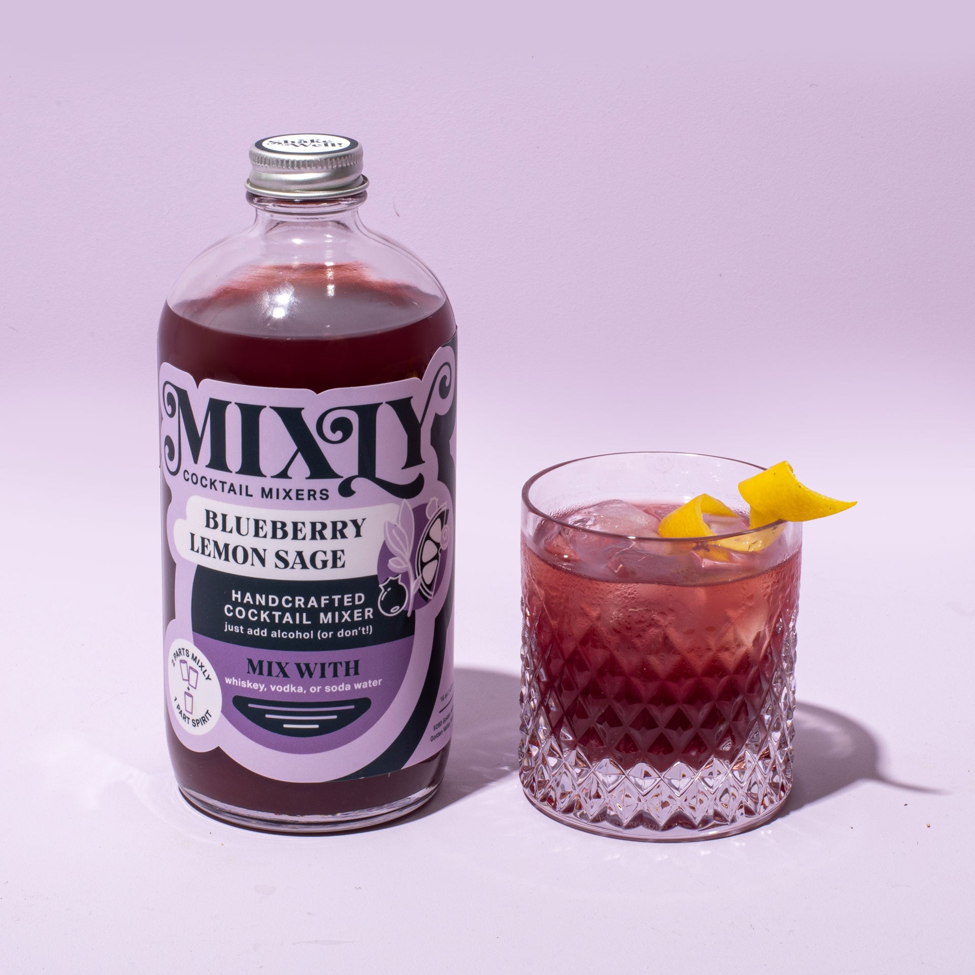 Blueberry Lemon Sage - Whiskey Sour Cocktail & Mocktail Mixer