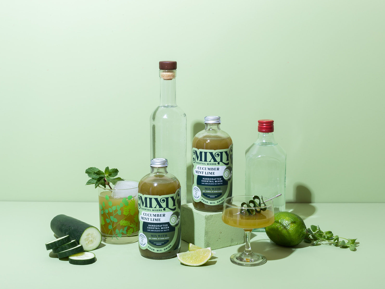 Cucumber Mint Lime - Gin Fizz Cocktail & Mocktail Mixer