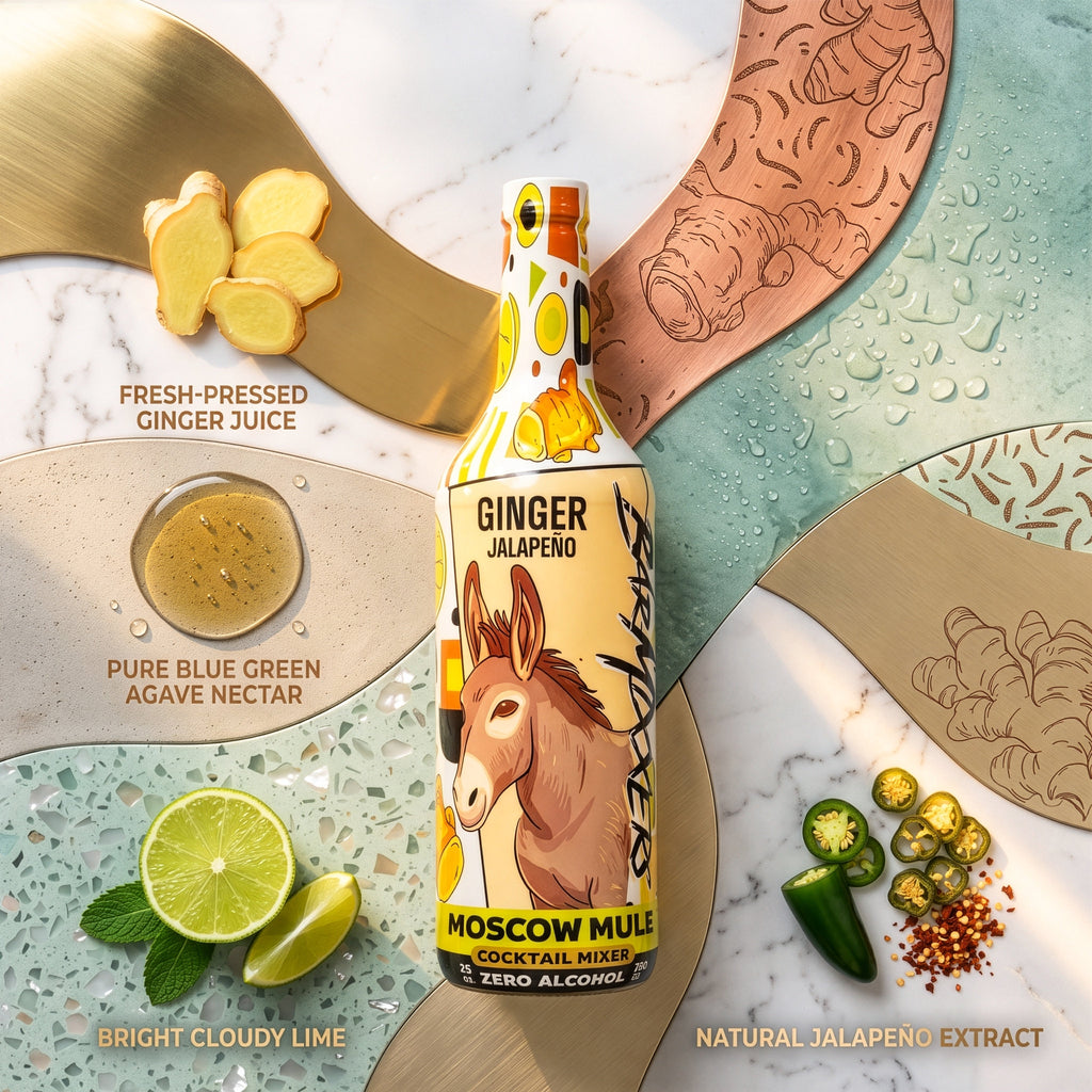 BarMixxers Premium Spicy Ginger Mule Elixir | Zero-Proof Botanical Mixer | 750ml