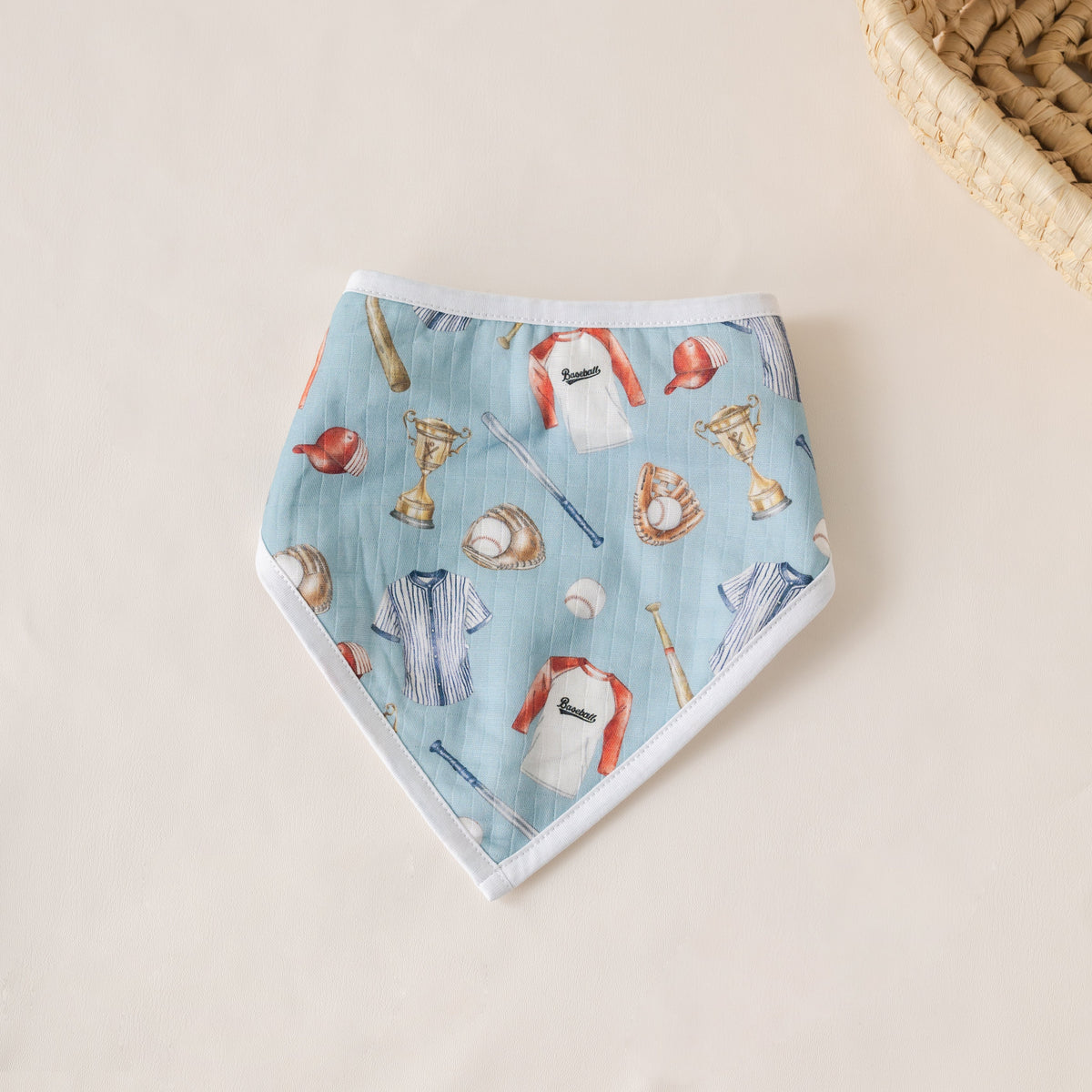 Let's Play Ball Organic Muslin Bib