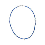 Sterling Silver Diamond Accent Blue Lapis Bead Station Necklace