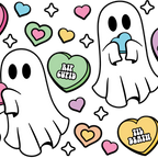 Valentine's Day Candy Hearts Ghostie Glass Cups