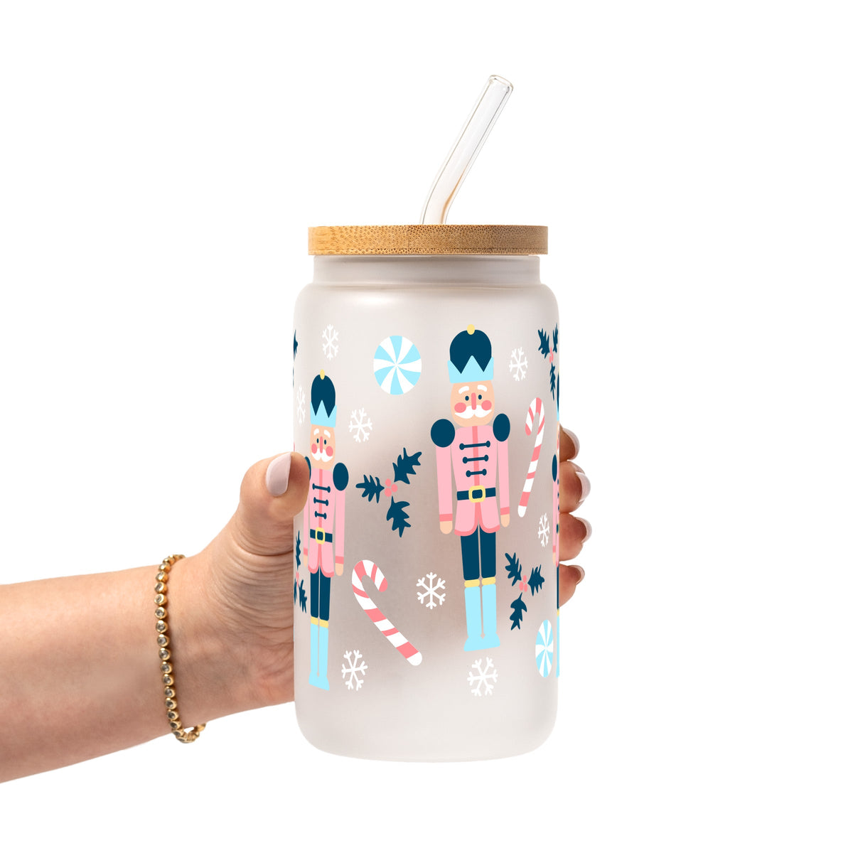 Nutcracker Christmas Glass Cups