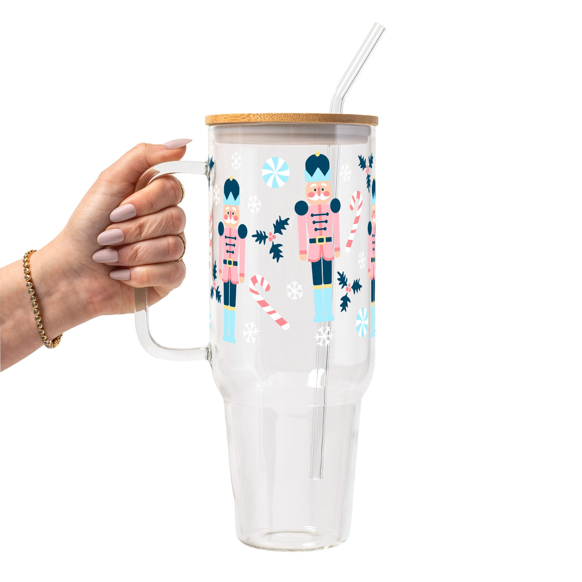 Nutcracker Christmas Glass Cups