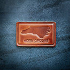 North Carolina Silhouette Leather Magnet Block Style