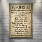 Porch Rules Sign II