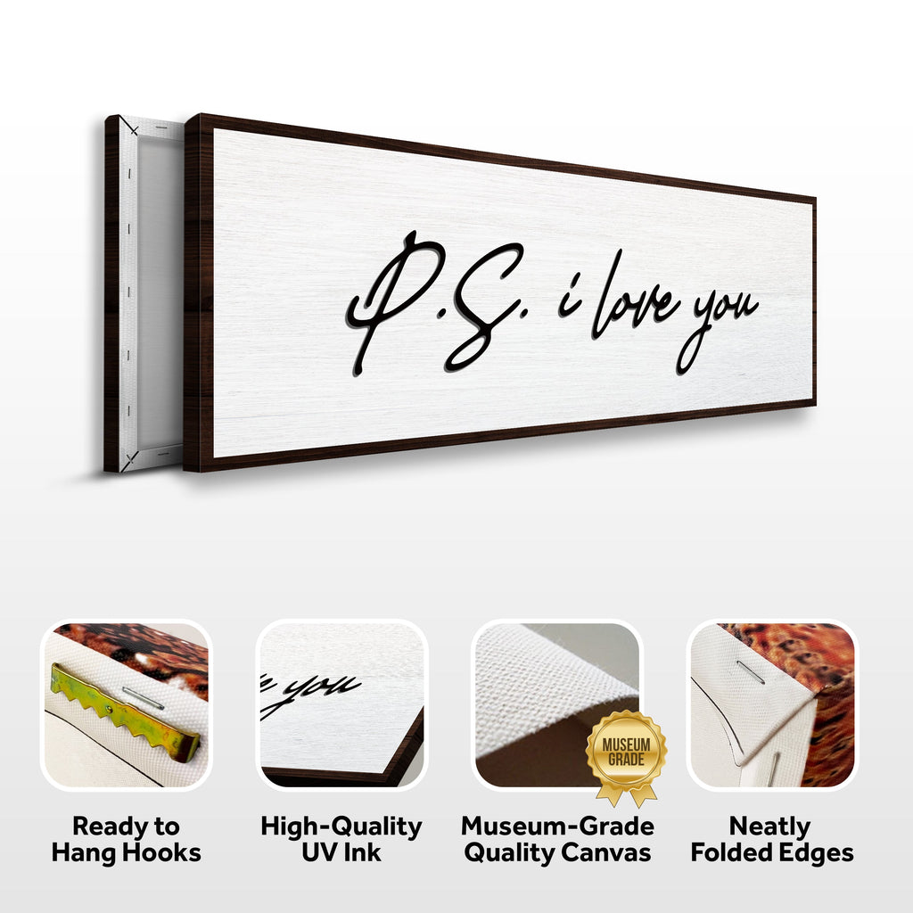 Valentine P.S. I Love You Typography Sign