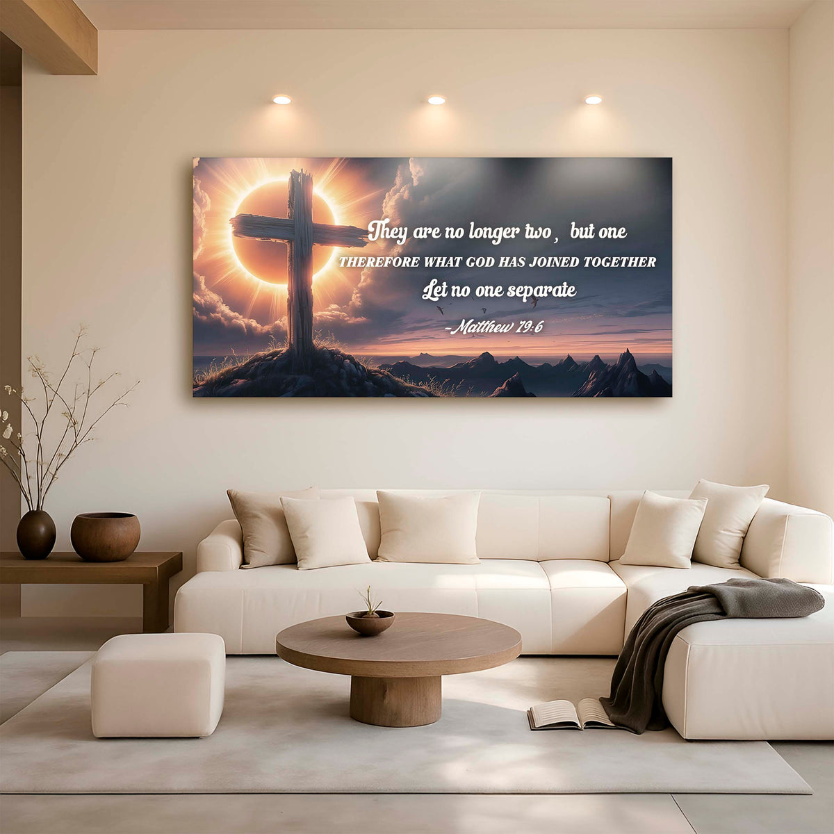 Matthew 19:6 - They Are No Longer Two But One Faith Sign
