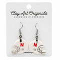 Nebraska Football Helmet Dangle Polymer Clay Earrings | Clay Art Originals
