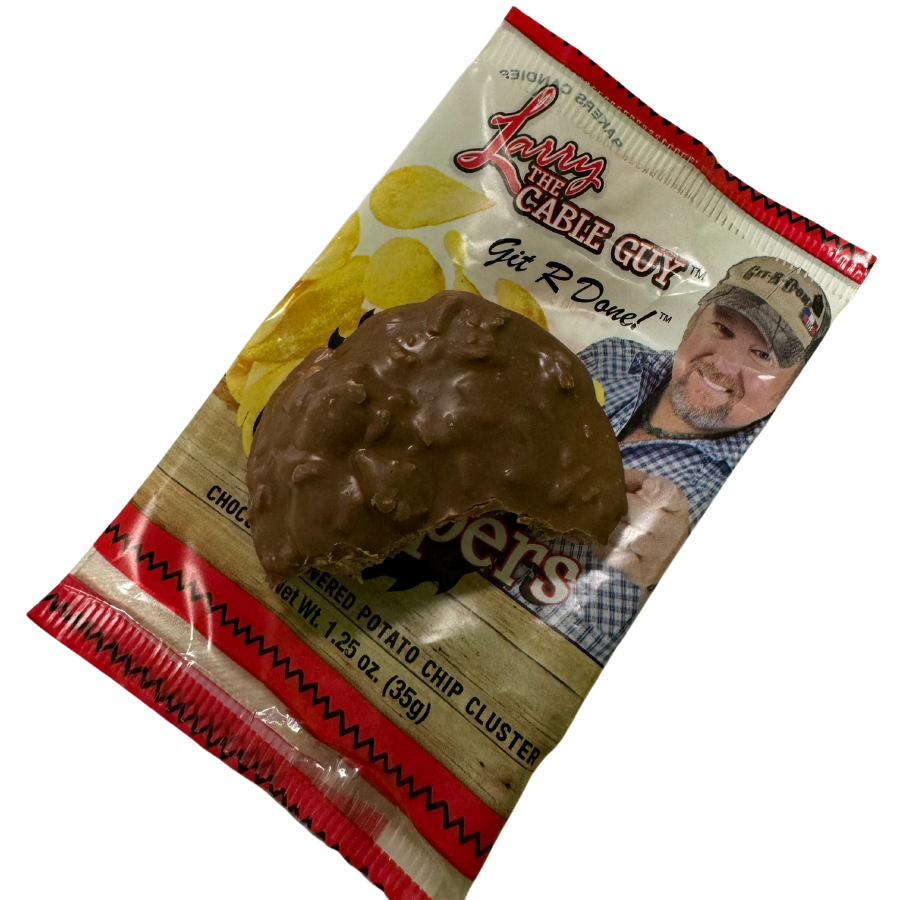 Larry the Cable Guy Chocolate Covered Potato Chip | 1.25 oz | Baker's Candies