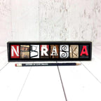 Red Nebraska Word Block | Multiple Sizes | Letters of Love Designs