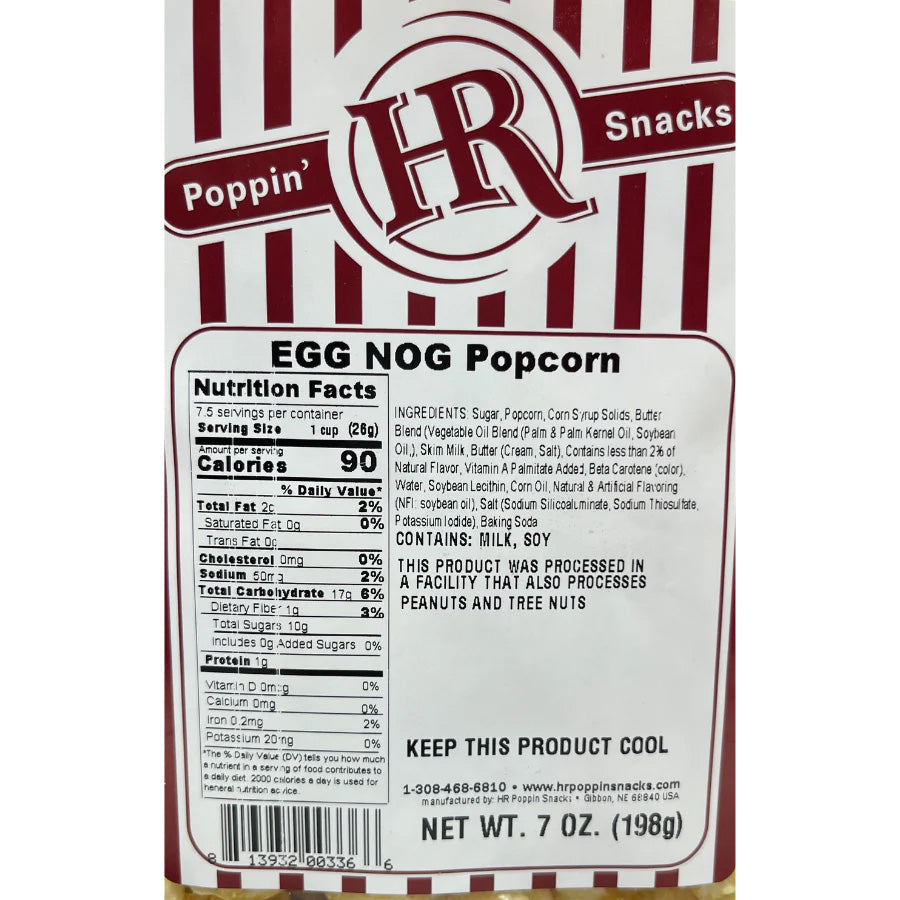 Egg Nog Popcorn | Pack of 2 | 7 oz | Pack of 2 | HR Poppin' Snacks