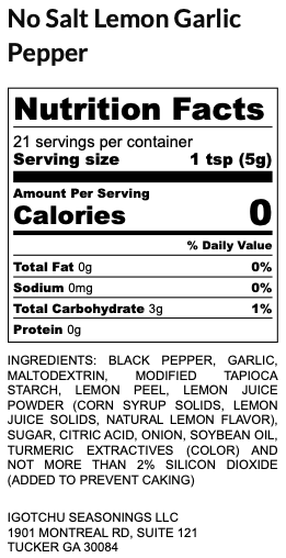 Igotchu No Salt Lemon Garlic Pepper