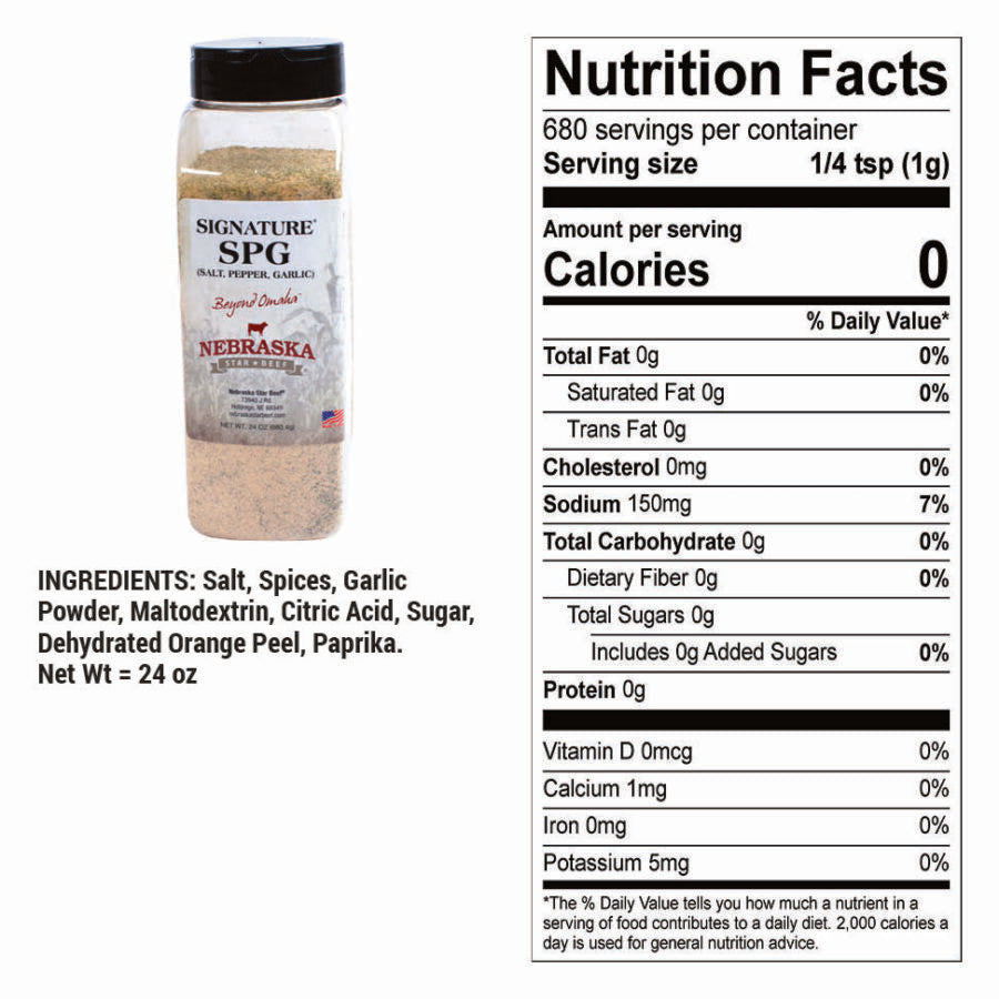 Salt, Pepper, Garlic Seasoning | Pack of 2 | 24 oz | Nebraska Star Beef