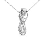 Sterling Silver 1/4 Cttw Diamond Infinity Motif Pendant Necklace