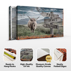 Highland Cow Rustic Sign