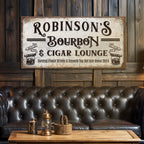 Personalized Bourbon and Cigar Bar Sign