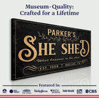 Personalized She Shed Sign XX