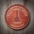 Port Washington WI Leather Coaster