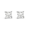 14K White Gold 3/8 Cttw Lab Grown Princess-Cut Diamond 4-Prong Solitaire Stud Earrings (VS1-VS2 Clarity, F-G Color)