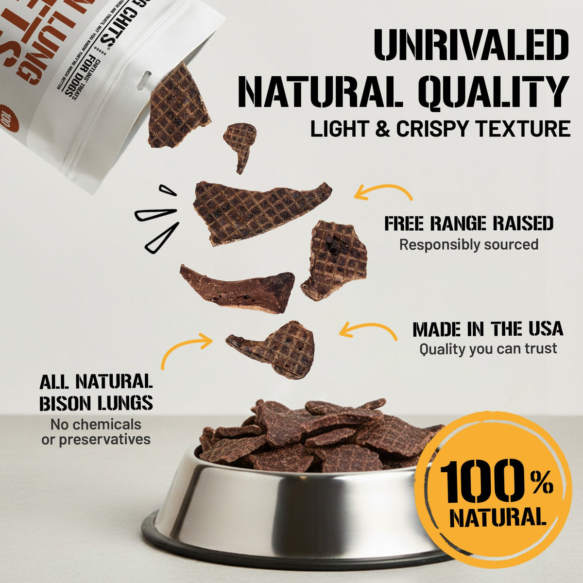 Bison Lung Fillet Treats for Dogs - 10 oz