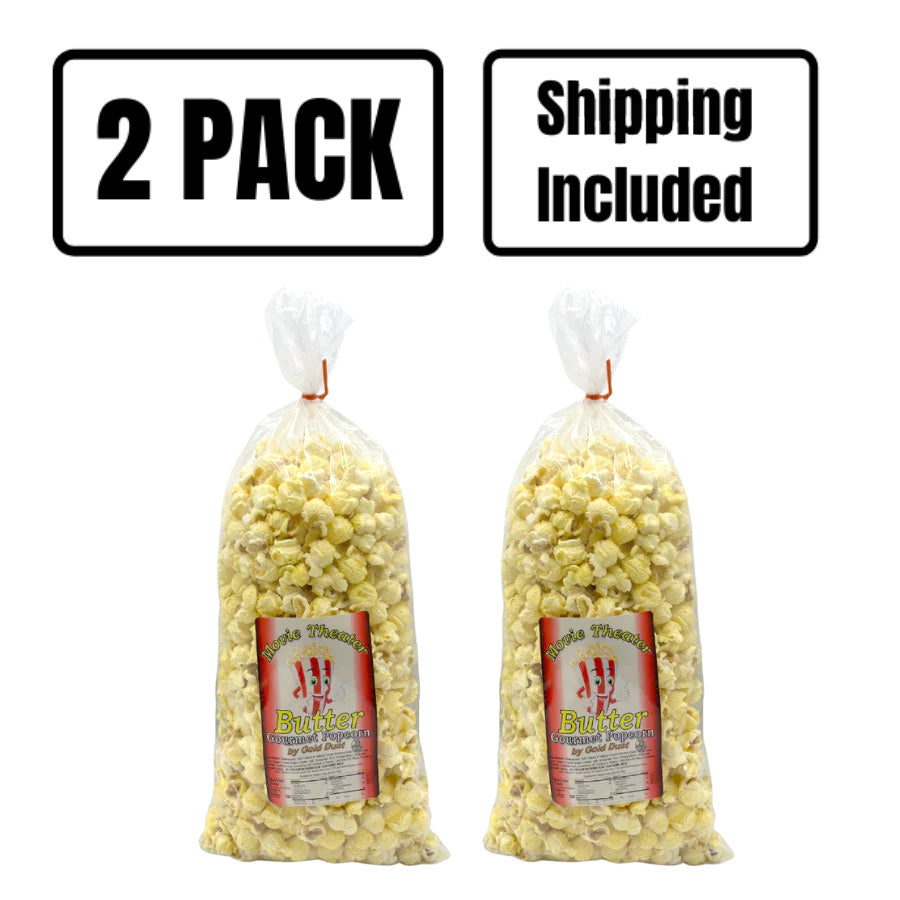 Movie Theater Butter Popcorn | Pack of 2 | 7 oz | Non-GMO | Shipping Included | Gold Dust Ketle Corn