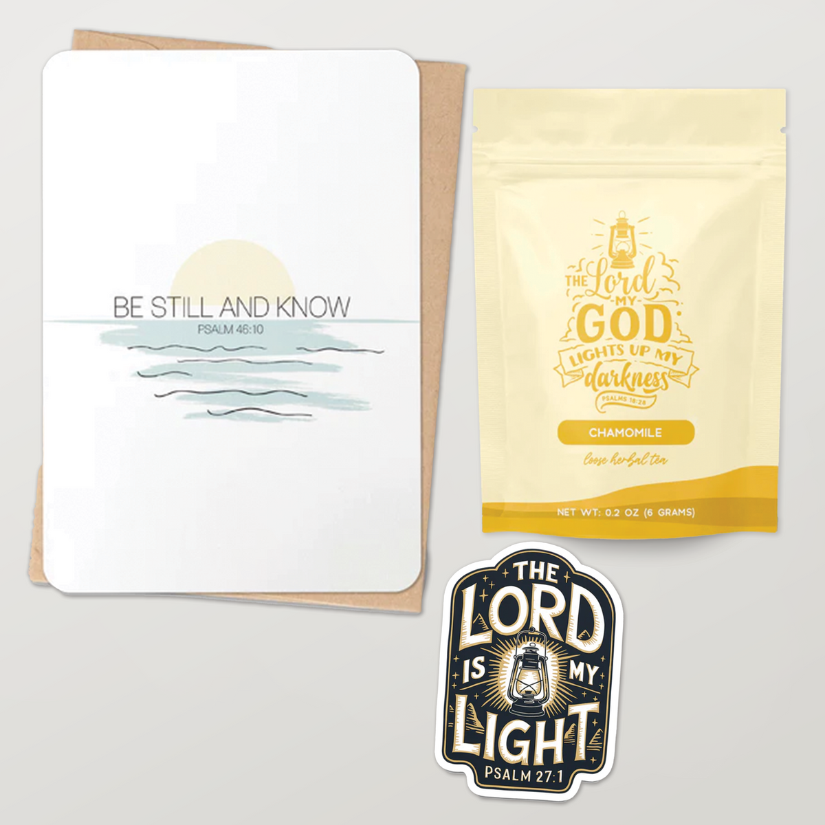 Christian Gift Set – Peace & Reflection (Psalm 46:10 + Psalm 27:1)